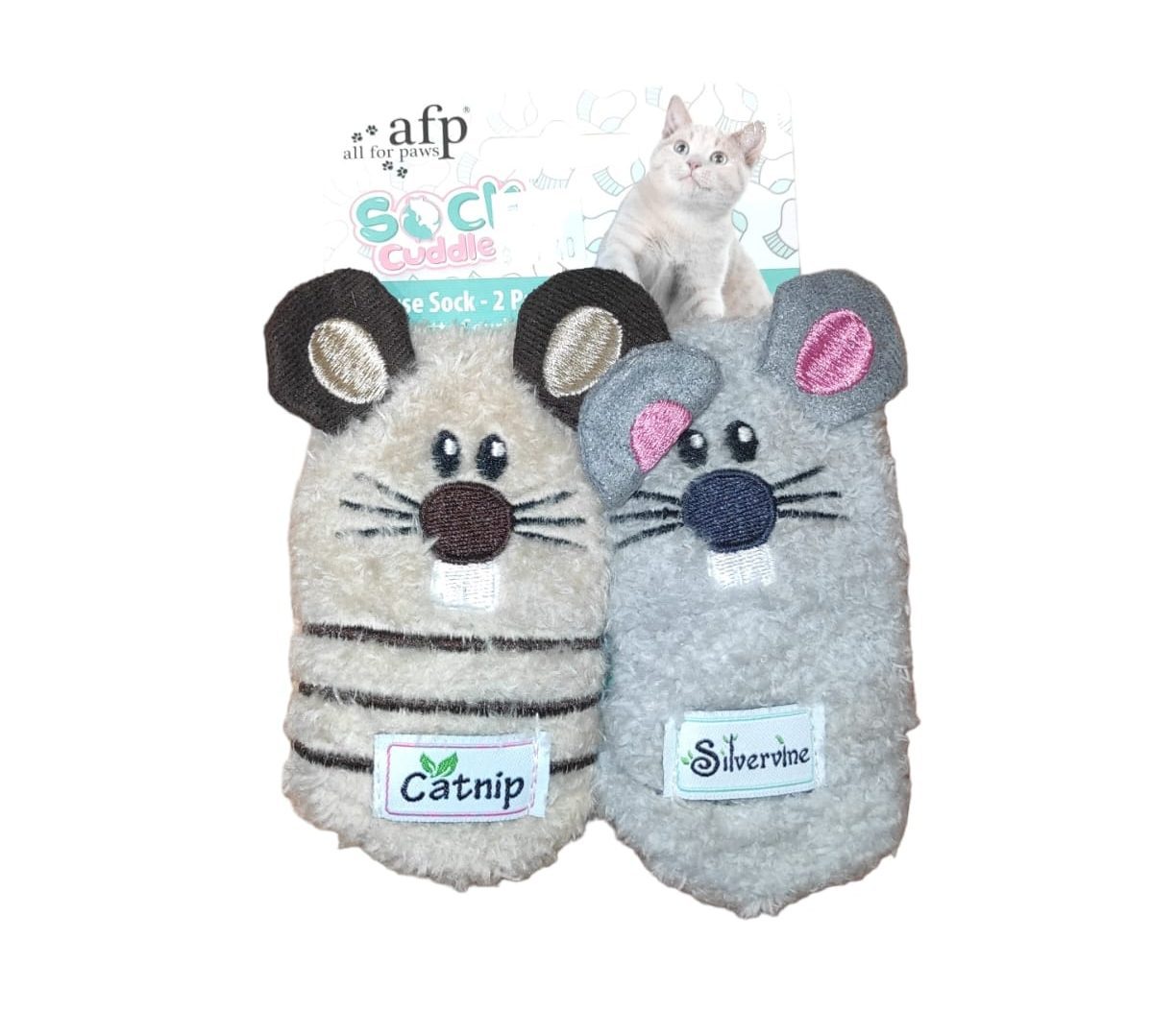 Cat Toy AFP - Medias en Forma de Ratones con Catnip