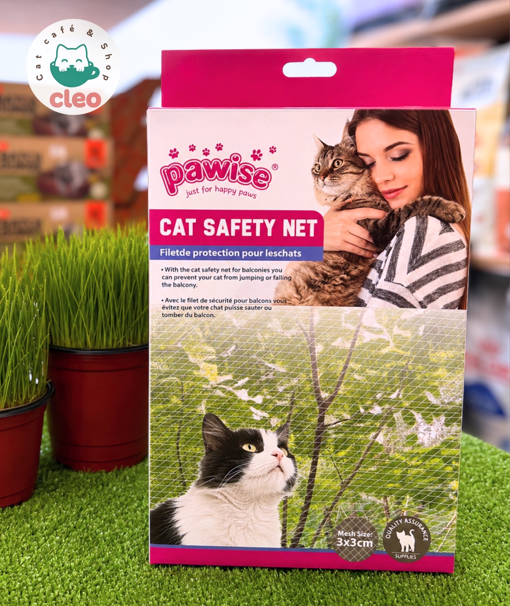 Pawise Cat Safety Net Talla M 4 x 3 m | Malla de Seguridad para Gatos