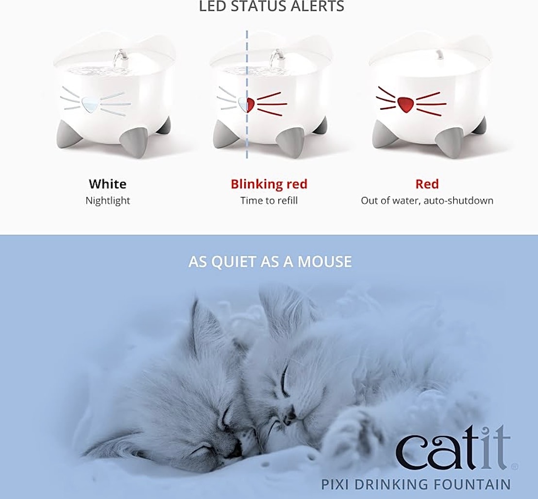 Fuente Bebedero para Gatos Catit PIXI Rosa | Hidratación con Agua en Movimiento y Diseño Felino - Imagen 3
