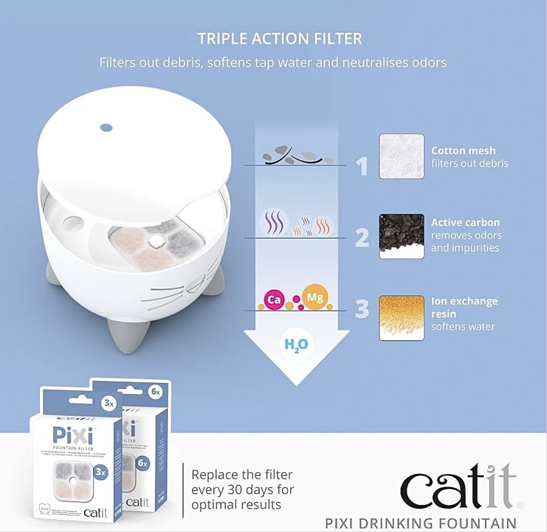 Fuente Bebedero para Gatos Catit PIXI Rosa | Hidratación con Agua en Movimiento y Diseño Felino - Imagen 4