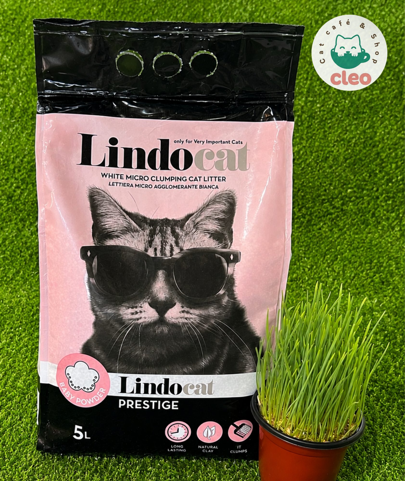 Lindocat Prestige Baby Powder Arena Micro Aglomerante para Gatos – 5 L