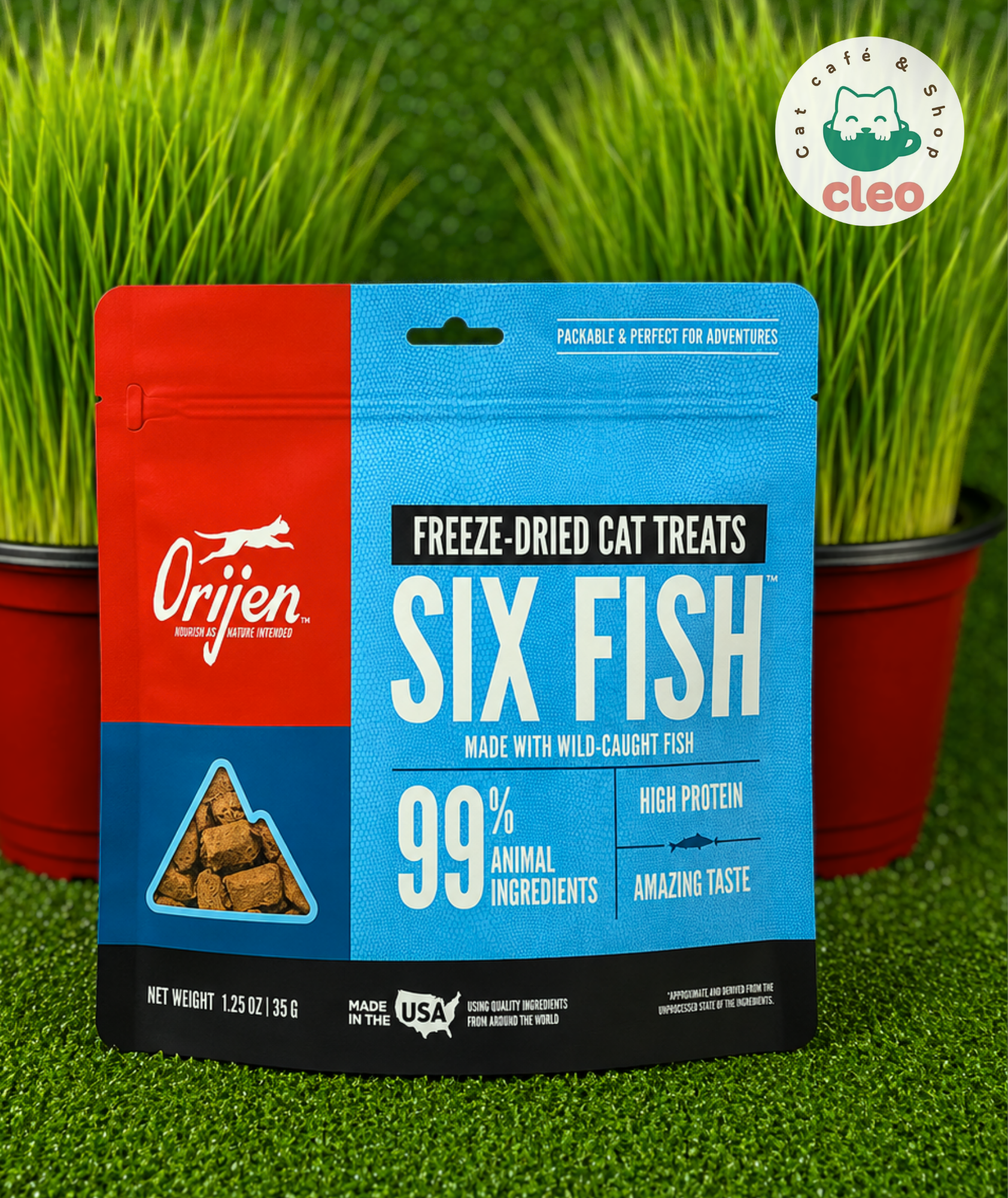 ORIJEN Six Fish Freeze-Dried Cat Treats 35 g | Snacks Liofilizados de 6 Pescados para Gatos