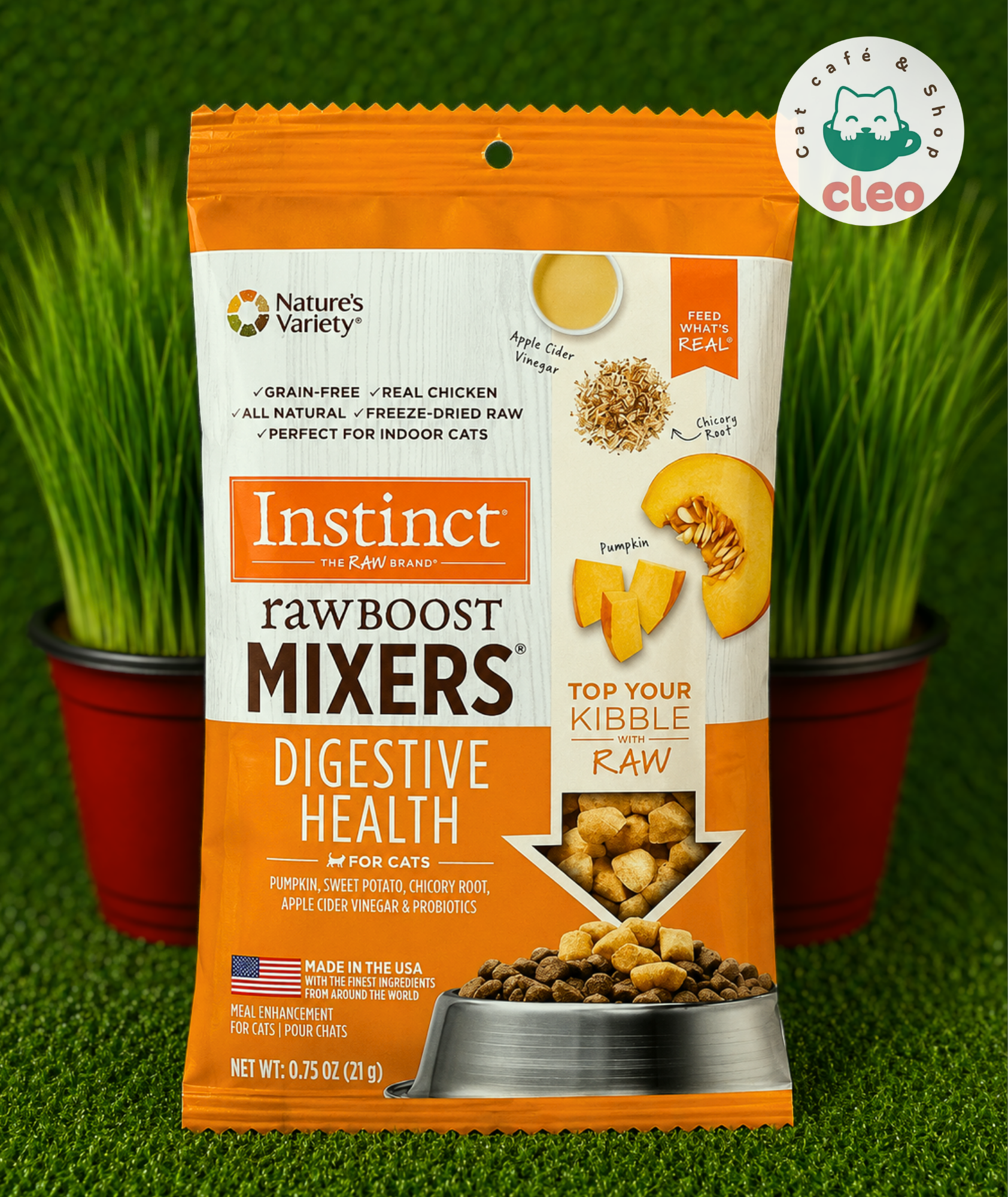 Instinct Raw Boost Mixers Digestive Health 21 g | Topping Liofilizado con Probióticos para Gatos