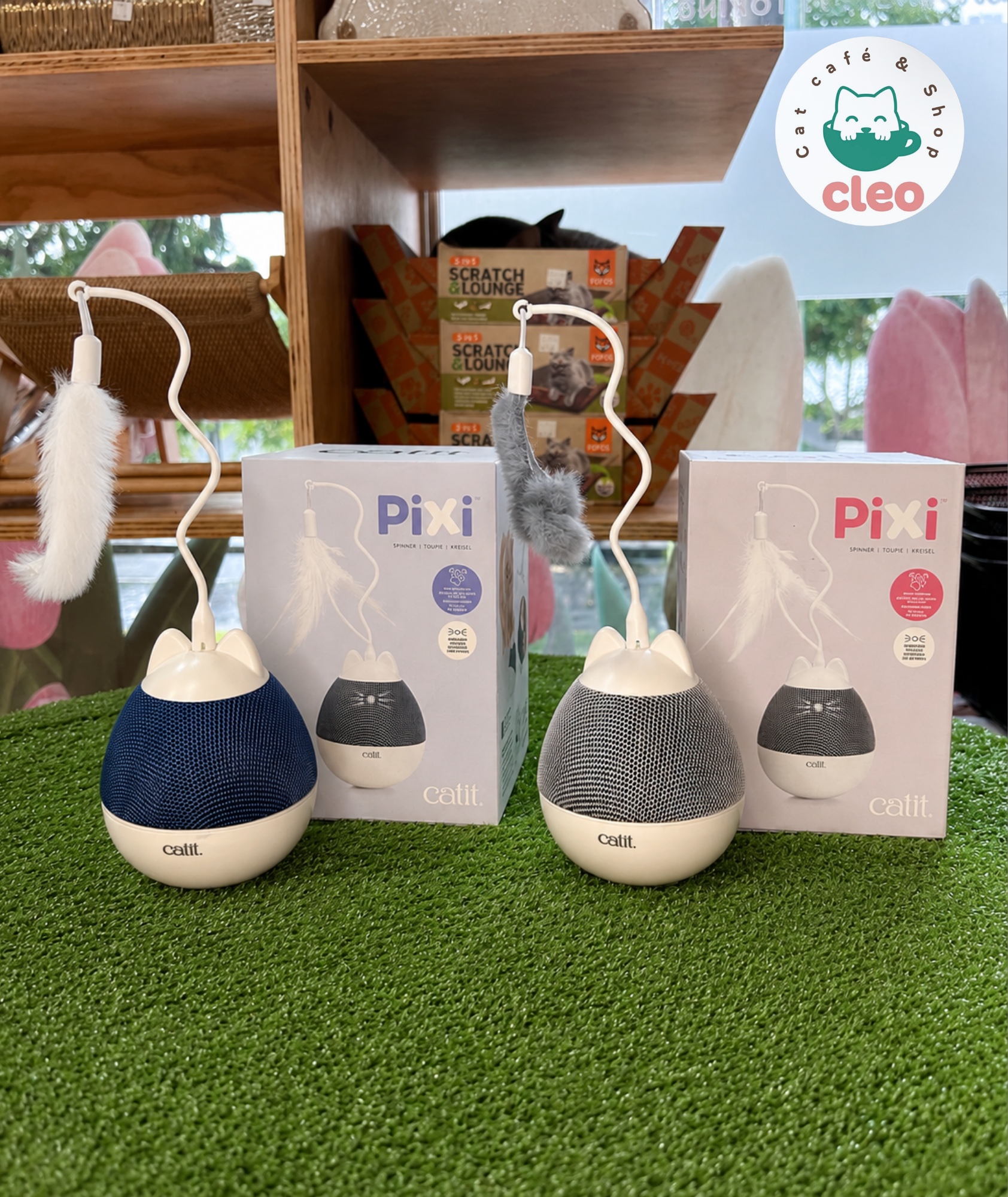 Catit PIXI Spinner | Juguete Interactivo Giratorio y Dispensador de Snacks para Gatos
