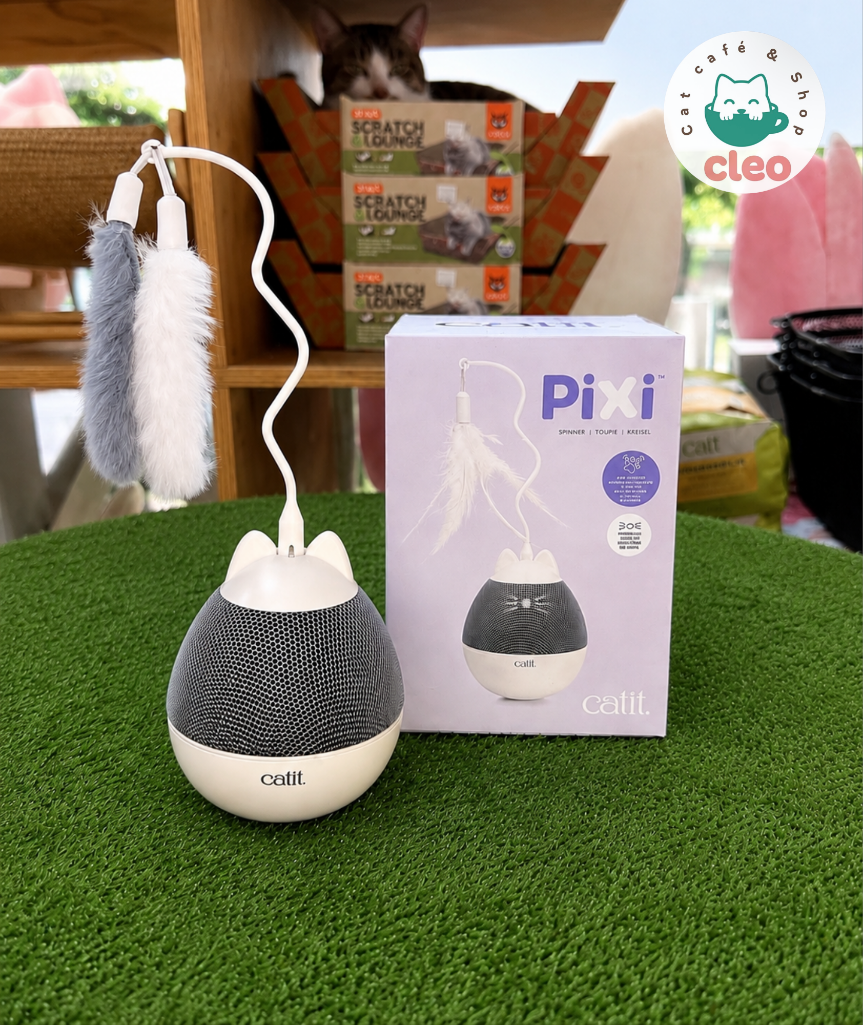 Catit PIXI Spinner | Juguete Interactivo Giratorio y Dispensador de Snacks para Gatos - Imagen 2