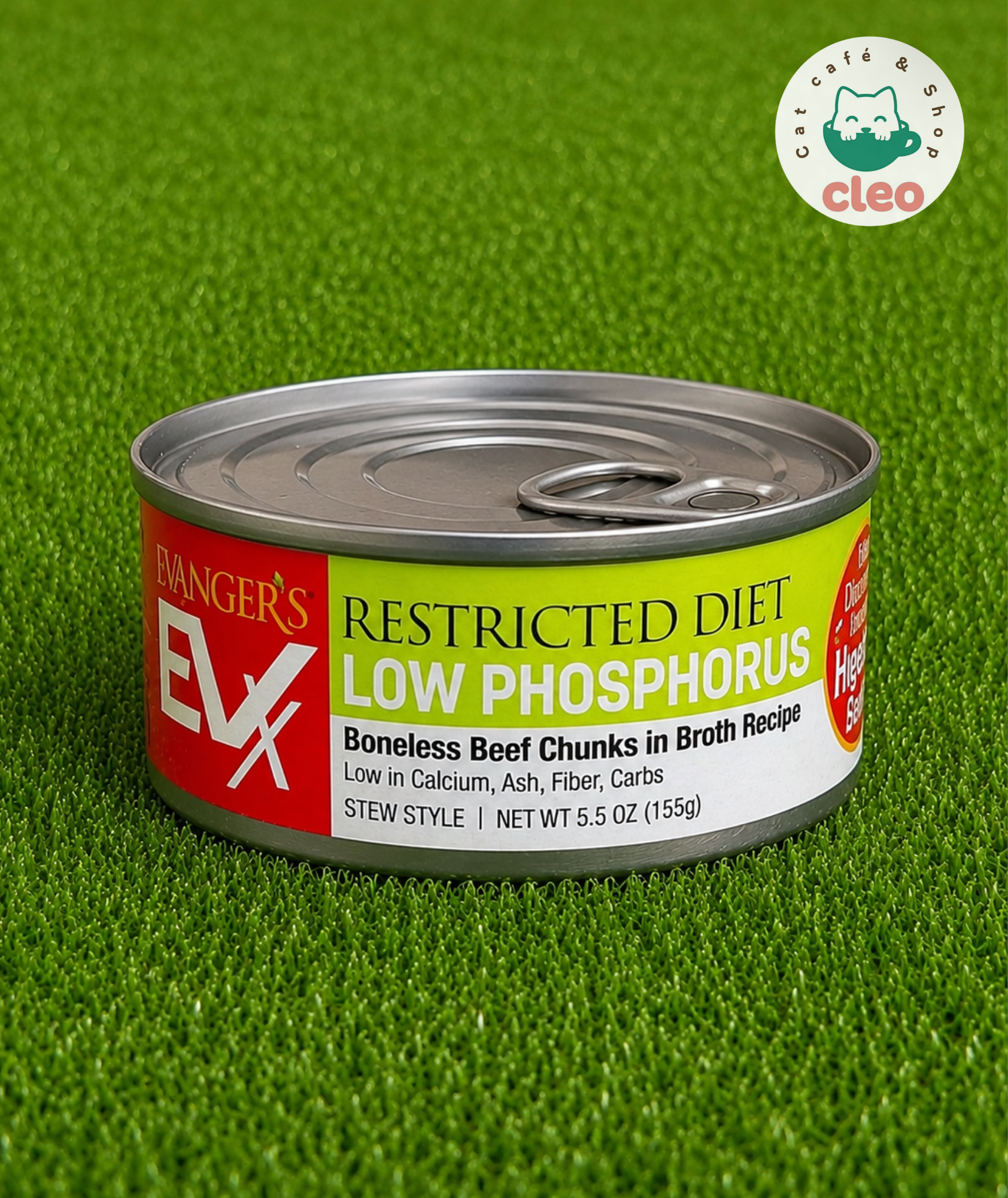 Evanger’s EVX Restricted Diet Low Phosphorus Beef 155 g | Comida Húmeda para Gatos Baja en Fósforo