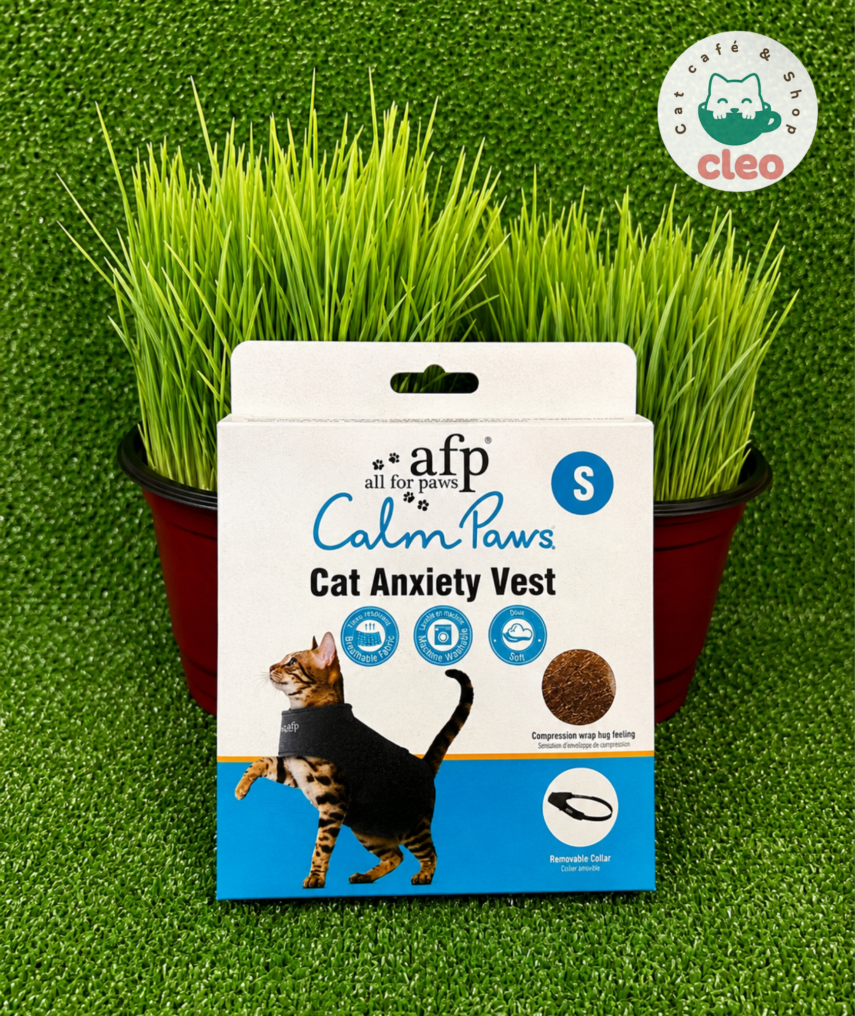 AFP Calm Paws Cat Anxiety Vest Talla S | Chaleco Calmante de Compresión para Gatos
