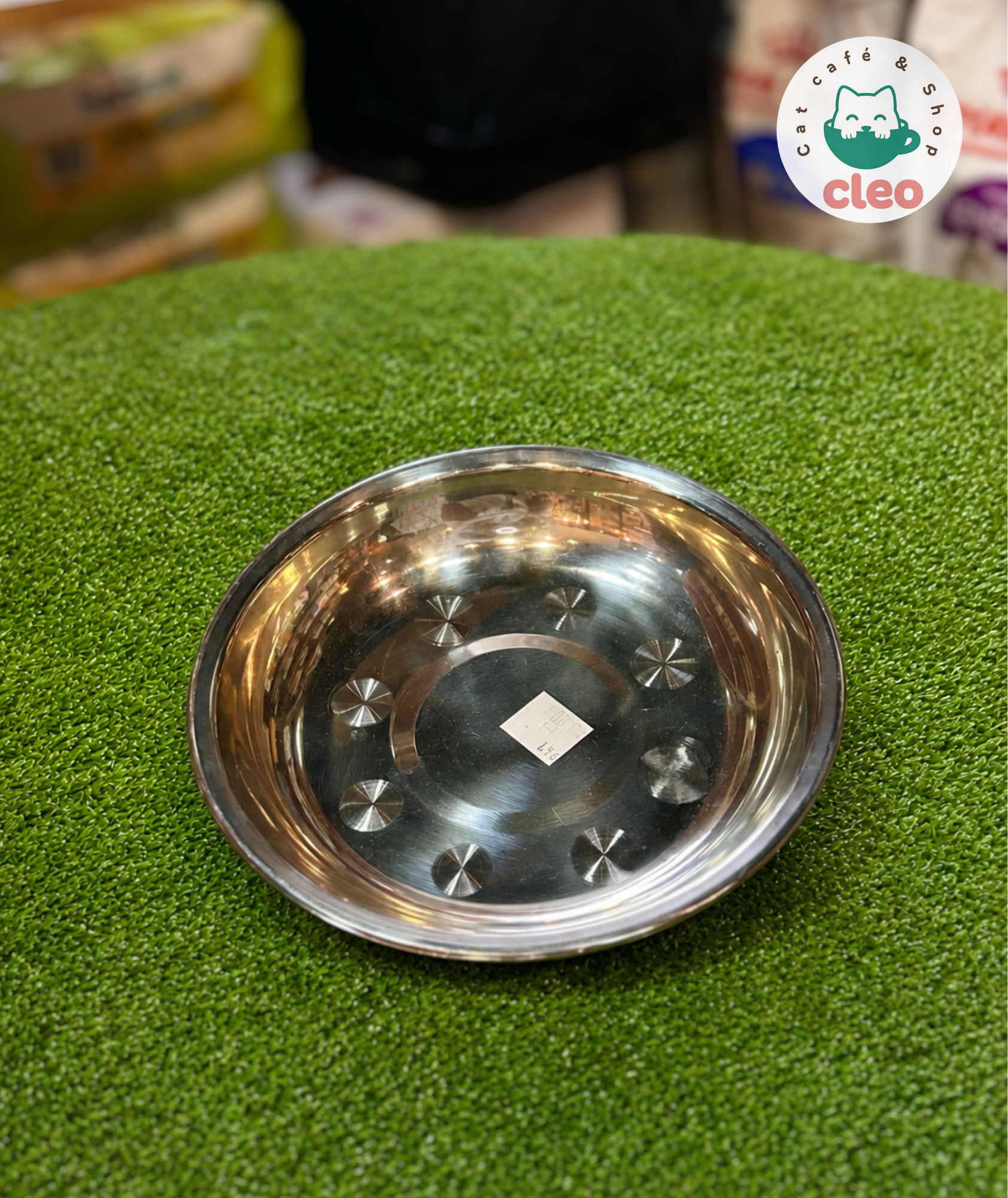 Plato de Acero Inoxidable Antideslizante para Gatos | Resistente y Fácil de Limpiar